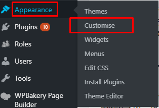 WordPress theme customize