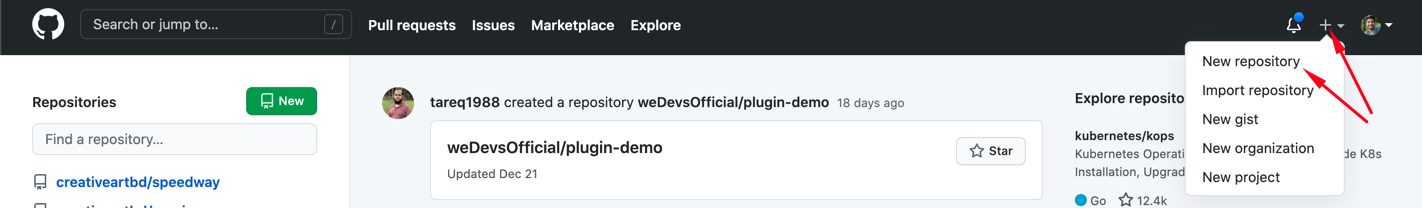New git remote repository